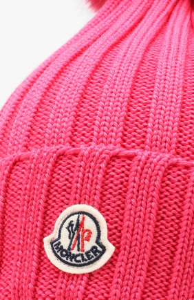 Шерстяная шапка с помпоном из меха песца Moncler, розового цвета, арт. E1-093-00219-00-03510 в ЦУМ | Фото №3 Шерстяная шапка с помпоном из меха песца Moncler розового цвета | Фото №3