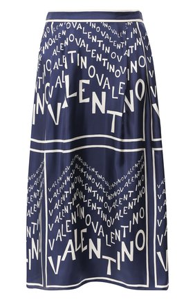 Женская синяя шелковая юбка Valentino, арт. RB3RA4K04EL купить в ЦУМ | Фото №1 Шелковая юбка Valentino синяя | Фото №1