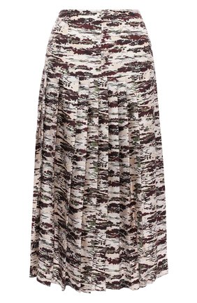 Женская бордовая шелковая юбка с принтом Victoria Beckham, арт. SK MID 3710 PSS19 SILK CAM0 PRINT купить в ЦУМ | Фото №1 Шелковая юбка с принтом Victoria Beckham бордовая | Фото №1