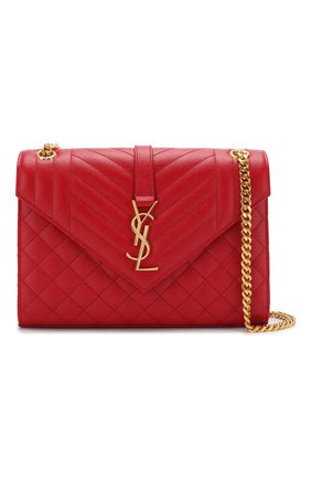 Женская сумка classic monogram medium SAINT LAURENT красная цвета, арт. 487206/B0W91 купить в ЦУМ | Фото №6 Сумка Classic Monogram medium Saint Laurent красная цвета | Фото №6