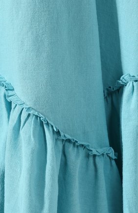 Женское бирюзовое платье из смеси хлопка и льна A Mere Co, арт. AMC/R19038 купить в ЦУМ | Фото №5 Платье из смеси хлопка и льна A Mere Co бирюзовое | Фото №5