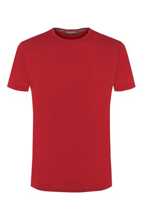 Мужская футболка из шелка и хлопка LORO PIANA красного цвета, арт. FAF6128 | Фото 1 (Материал внешний: Шелк, Хлопок; Длина (для топов): Стандартные; Big photo: Big photo; Принт: Без принта; Стили: Кэжуэл; Мужское Кросс-КТ: Футболка-одежда; Рукава: Короткие; Региональные ограничения белый список (Axapta Mercury): RU)