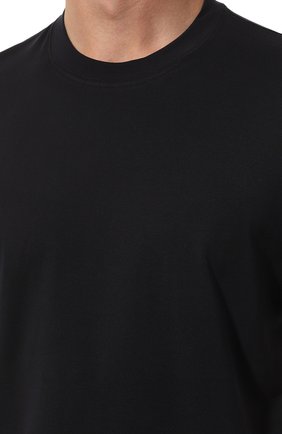 Мужская хлопковая футболка  BRUNELLO CUCINELLI темно-синего цвета, арт. M0T611308 | Фото 5 (Принт: Без принта; Рукава: Короткие; Длина (для топов): Стандартные; Мужское Кросс-КТ: Футболка-одежда; Материал внешний: Хлопок; Размерность: Маломерит; Стили: Кэжуэл)