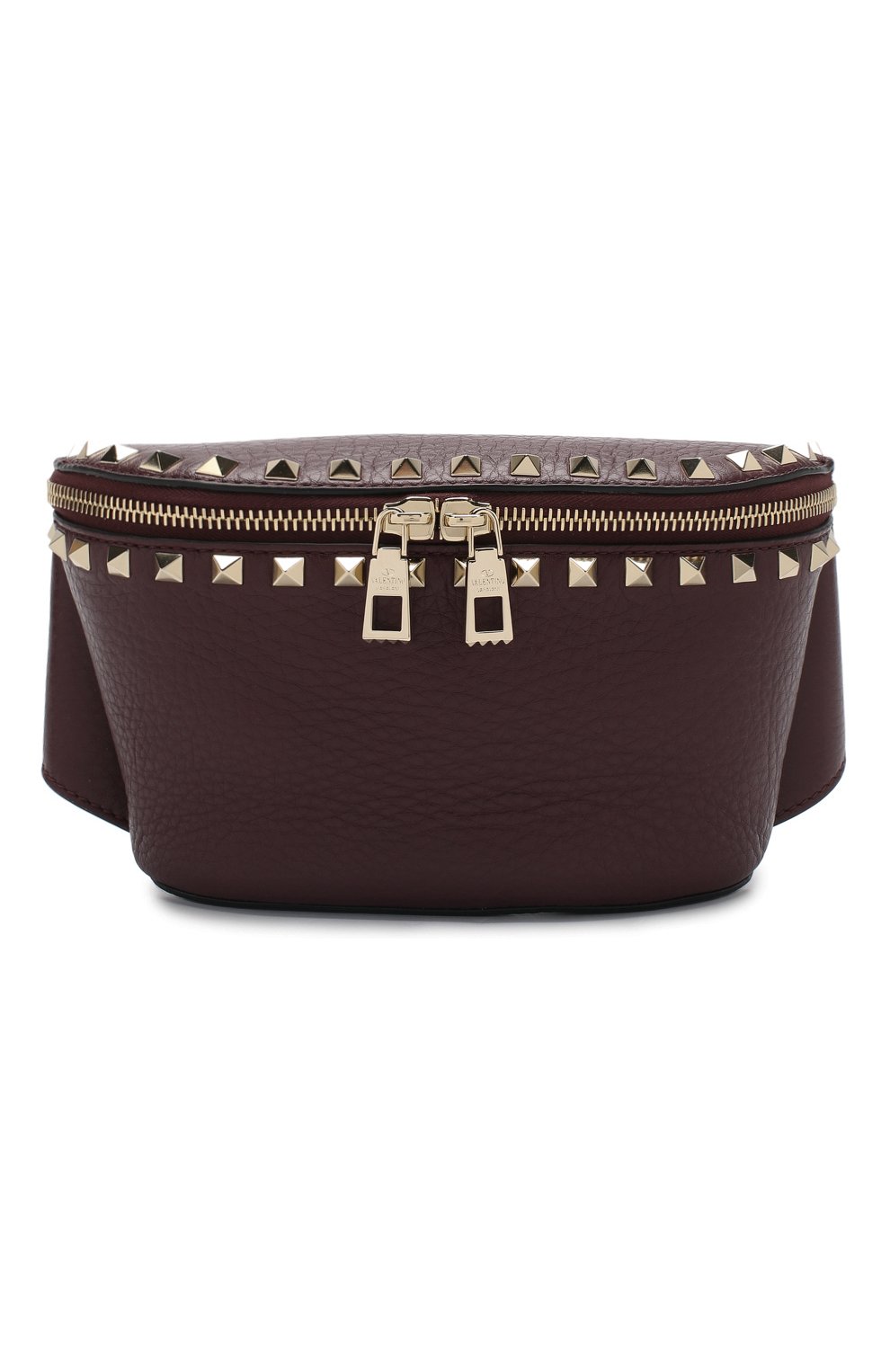 Поясная сумка Valentino Garavani Rockstud Valentino бордовая | Фото №1