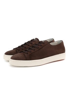 Мужские замшевые кеды SANTONI коричневого цвета по цене 34100 руб., арт. MBCN14387BARCDDUT55 | Фото 1 Мужские замшевые кеды SANTONI коричневого цвета, арт. MBCN14387BARCDDUT55 | Фото 1