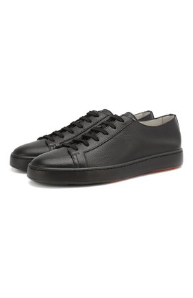 Мужские кожаные кеды SANTONI черного цвета по цене 34100 руб., арт. MBCN14387NEACMIAN01 | Фото 1 Мужские кожаные кеды SANTONI черного цвета, арт. MBCN14387NEACMIAN01 | Фото 1