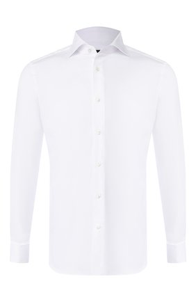 Мужская хлопковая сорочка ERMENEGILDO ZEGNA белого цвета по цене 33950 руб., арт. 503901/9MS4BA | Фото 1 Мужская хлопковая сорочка ERMENEGILDO ZEGNA белого цвета, арт. 503901/9MS4BA | Фото 1 (Рукава: Длинные; Материал внешний: Хлопок; Статус проверки: Проверена категория, Проверено; Длина (для топов): Стандартные; Принт: Однотонные; Случай: Формальный; Рубашки М: Под запонки; Манжеты: Под запонки; Воротник: Акула)