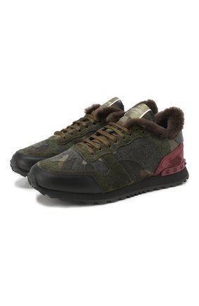Мужские утепленные кроссовки rockrunner VALENTINO зеленого цвета по цене 56850 руб., арт. RY2S0723/JGD | Фото 1 Мужские утепленные кроссовки rockrunner VALENTINO зеленого цвета, арт. RY2S0723/JGD | Фото 1
