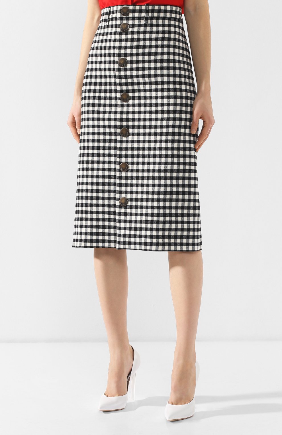 Женская черно-белая юбка-миди Balenciaga, арт. 556554/TDT10 купить в ЦУМ | Фото №3 Юбка-миди Balenciaga черно-белая | Фото №3