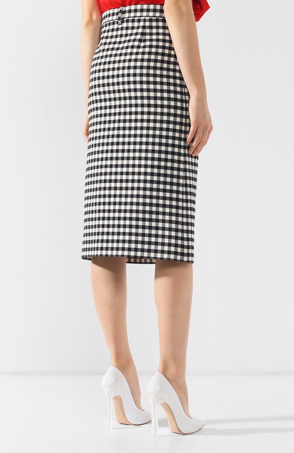 Женская черно-белая юбка-миди Balenciaga, арт. 556554/TDT10 купить в ЦУМ | Фото №4 Юбка-миди Balenciaga черно-белая | Фото №4
