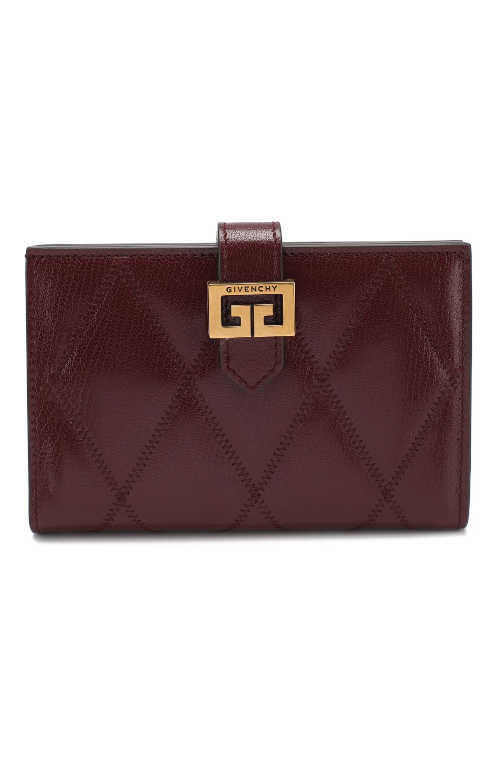 Кожаный кошелек GV3 Givenchy бордового цвета | Фото №1