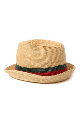 Женская плетеная шляпа GUCCI бежевого цвета, арт. 434760/K0M00 | Фото 2 (Материал: Растительное волокно; Статус проверки: Проверена категория)