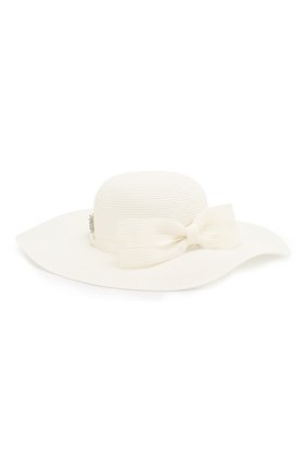 Детская шляпа с декором MONNALISA белого цвета, арт. 773009 | Фото 2 (Статус проверки: Проверена категория)