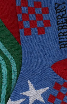 Детские носки с принтом Burberry синего цвета, арт. 4078174 в ЦУМ | Фото №2 Детские носки с принтом Burberry синего цвета | Фото №2
