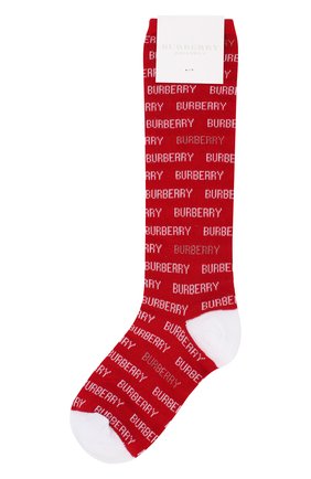 Детские носки с логотипом бренда BURBERRY красного цвета, арт. 4078176 | Фото 1 (Материал: Текстиль, Синтетический материал, Хлопок; Кросс-КТ: Носки; Статус проверки: Проверено, Проверена категория)