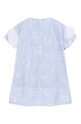 Детское хлопковое платье SIMONETTA голубого цвета, арт. 1K1041/KC760/10-14+ | Фото 2 (Рукава: Короткие; Материал внешний: Хлопок; Статус проверки: Проверено, Проверена категория; Случай: Повседневный; Девочки Кросс-КТ: Платье-одежда)