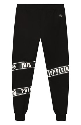 Детские хлопковые джоггеры PHILIPP PLEIN черного цвета по цене 15050 руб., арт. S19C BJT0204 PJ0002N/4-10 | Фото 1 Детские хлопковые джоггеры PHILIPP PLEIN черного цвета, арт. S19C BJT0204 PJ0002N/4-10 | Фото 1