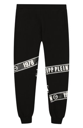 Детские хлопковые джоггеры PHILIPP PLEIN черного цвета по цене 15050 руб., арт. S19C BJT0204 PJ0002N/4-10 | Фото 2 Детские хлопковые джоггеры PHILIPP PLEIN черного цвета, арт. S19C BJT0204 PJ0002N/4-10 | Фото 2