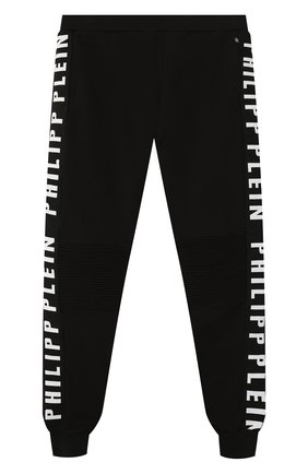 Детские хлопковые джоггеры PHILIPP PLEIN черного цвета по цене 14400 руб., арт. S19C BJT0187 PJ0002N/4-10 | Фото 1 Детские хлопковые джоггеры PHILIPP PLEIN черного цвета, арт. S19C BJT0187 PJ0002N/4-10 | Фото 1