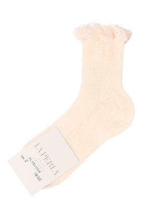 Детские хлопковые носки LA PERLA розового цвета, арт. 43455/1-3 | Фото 1 (Статус проверки: Проверена категория, Проверено; Материал: Текстиль, Хлопок; Региональные ограничения белый список (Axapta Mercury): RU; Кросс-КТ: Носки)