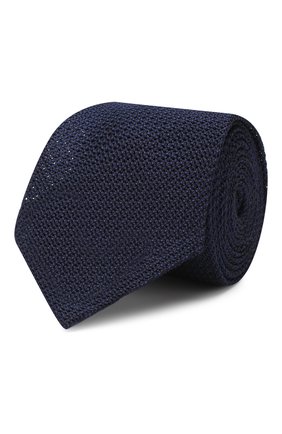 Мужской шелковый галстук CANALI темно-синего цвета, арт. 21/HX02104 | Фото 1 (Статус проверки: Проверено; Материал: Текстиль, Шелк; Принт: Без принта)