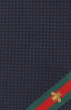 Мужской шелковый галстук GUCCI темно-синего цвета по цене 13200 руб., арт. 456510/4E002 | Фото 3 Мужской шелковый галстук GUCCI темно-синего цвета, арт. 456510/4E002 | Фото 3