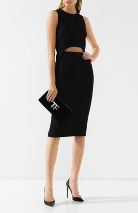 Клатч Evening из бархата Tom Ford, черного цвета, арт. L1160P-V01 в ЦУМ | Фото №2 Клатч Evening из бархата Tom Ford черного цвета | Фото №2