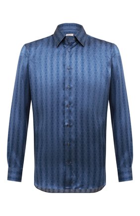 Мужская шелковая сорочка ZILLI синего цвета по цене 89950 руб., арт. MFR-27001-MERCU/RZ01 | Фото 1 Мужская шелковая сорочка ZILLI синего цвета, арт. MFR-27001-MERCU/RZ01 | Фото 1