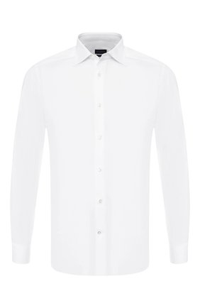 Мужская хлопковая сорочка с воротником кент ERMENEGILDO ZEGNA белого цвета по цене 24300 руб., арт. 501063/9HS0MT | Фото 1 Мужская хлопковая сорочка с воротником кент ERMENEGILDO ZEGNA белого цвета, арт. 501063/9HS0MT | Фото 1
