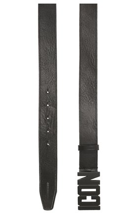 Мужской кожаный ремень  DSQUARED2 черного цвета, арт. BEM0099 12900001 | Фото 3 (Случай: Повседневный; Материал: Натуральная кожа)