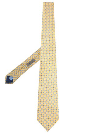 Мужской шелковый галстук CORNELIANI желтого цвета, арт. 83U390-9120354/00 | Фото 2 (Статус проверки: Проверено; Материал: Текстиль, Шелк; Принт: С принтом)