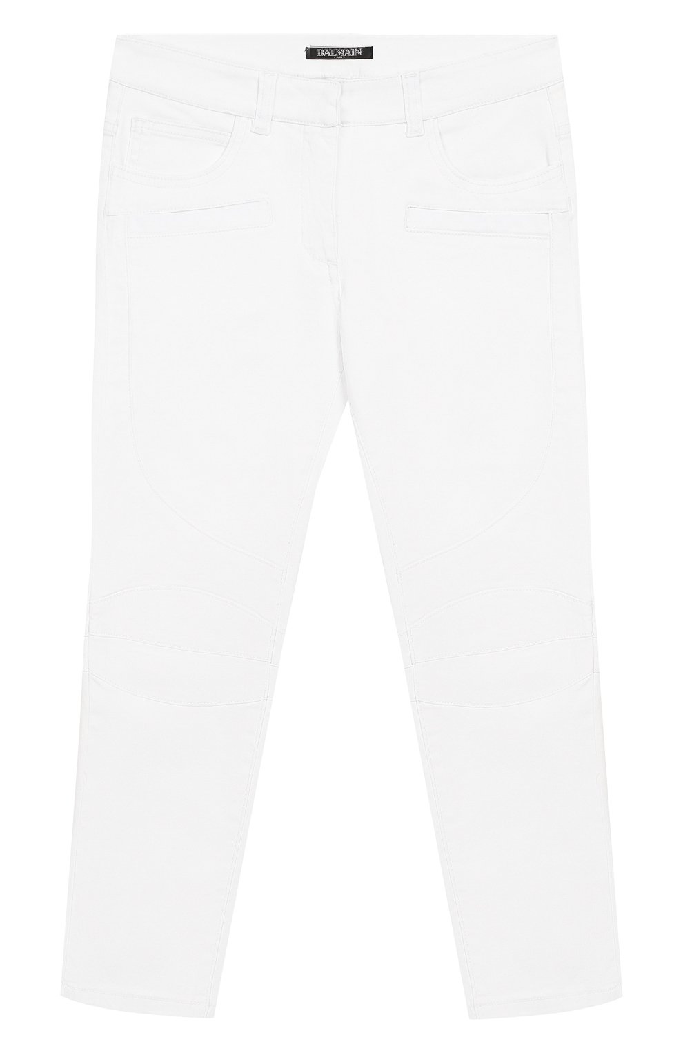 Детские джинсы прямого кроя BALMAIN белого цвета, арт. 6K6090/KD940/4-10 | Фото 1 (Материал внешний: Хлопок; Статус проверки: Проверено, Проверена категория)