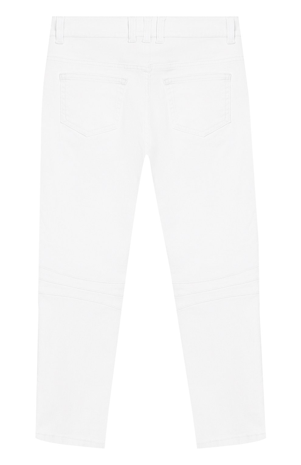 Детские джинсы прямого кроя BALMAIN белого цвета, арт. 6K6090/KD940/4-10 | Фото 2 (Материал внешний: Хлопок; Статус проверки: Проверено, Проверена категория)