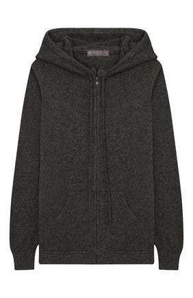Детский кашемировый кардиган с капюшоном GIORGETTI CASHMERE темно-серого цвета по цене 17800 руб., арт. MB1364/2A-6A | Фото 1 Детский кашемировый кардиган с капюшоном GIORGETTI CASHMERE темно-серого цвета, арт. MB1364/2A-6A | Фото 1