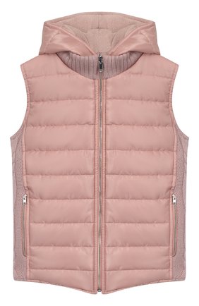 Детский двусторонний жилет с капюшоном GIORGETTI CASHMERE розового цвета по цене 25650 руб., арт. MB1370/2A-6A | Фото 1 Детский двусторонний жилет с капюшоном GIORGETTI CASHMERE розового цвета, арт. MB1370/2A-6A | Фото 1