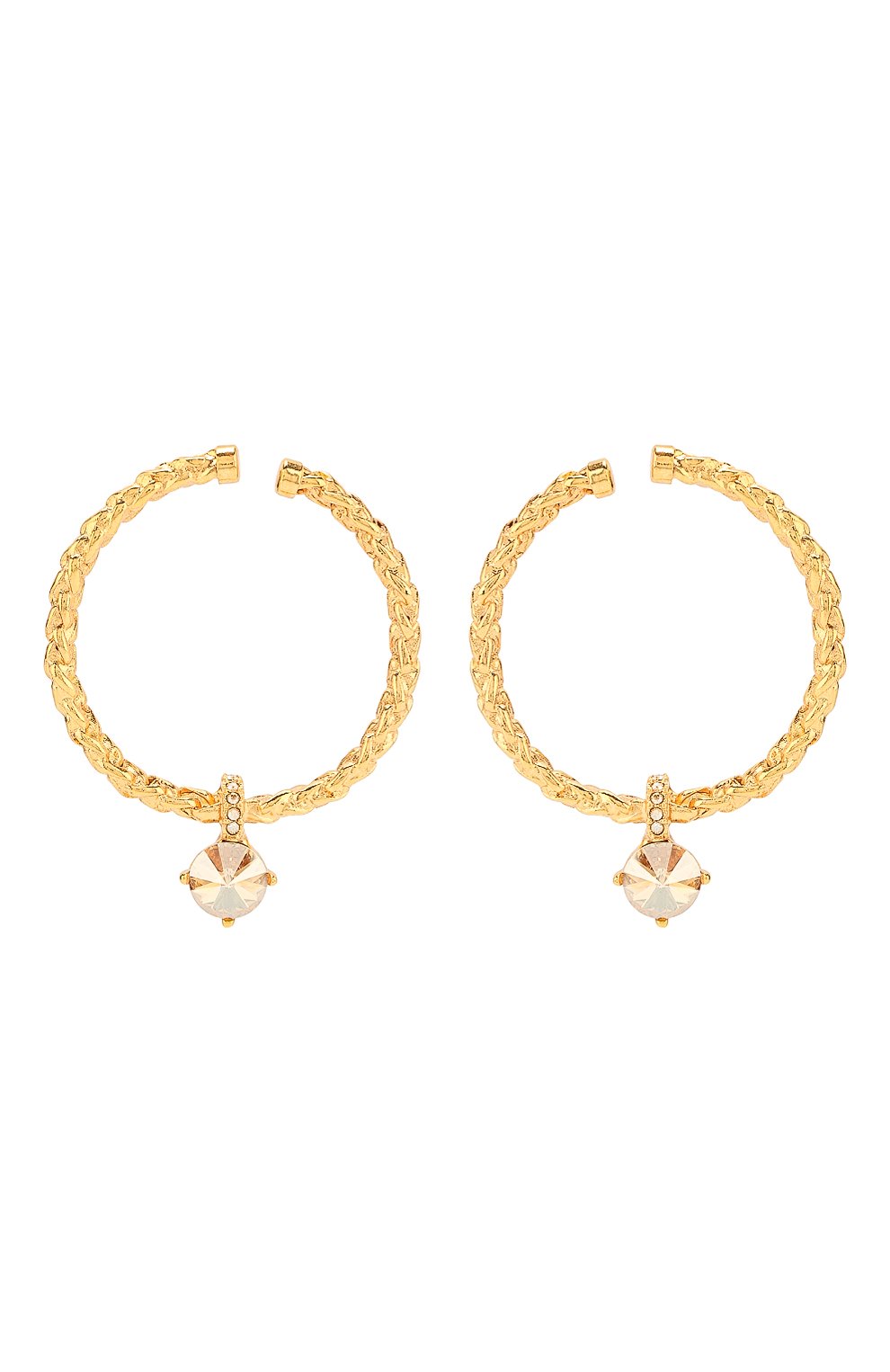 Серьги с отделкой из кристаллов Swarovski Oscar de la Renta золотые | Фото №1