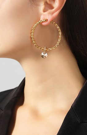 Женские золотые серьги с отделкой из кристаллов swarovski Oscar de la Renta, арт. R19J106CGS купить в ЦУМ | Фото №2 Серьги с отделкой из кристаллов Swarovski Oscar de la Renta золотые | Фото №2