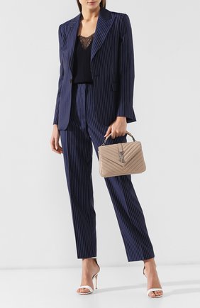 Женская сумка collège monogram medium SAINT LAURENT кремовая цвета, арт. 487213/BRM04 купить в ЦУМ | Фото №2 Сумка Collège Monogram medium Saint Laurent кремовая цвета | Фото №2