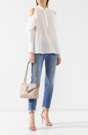 Женская сумка monogram loulou small SAINT LAURENT кремовая цвета, арт. 494699/DV727 купить в ЦУМ | Фото №2 Сумка Monogram LouLou small Saint Laurent кремовая цвета | Фото №2