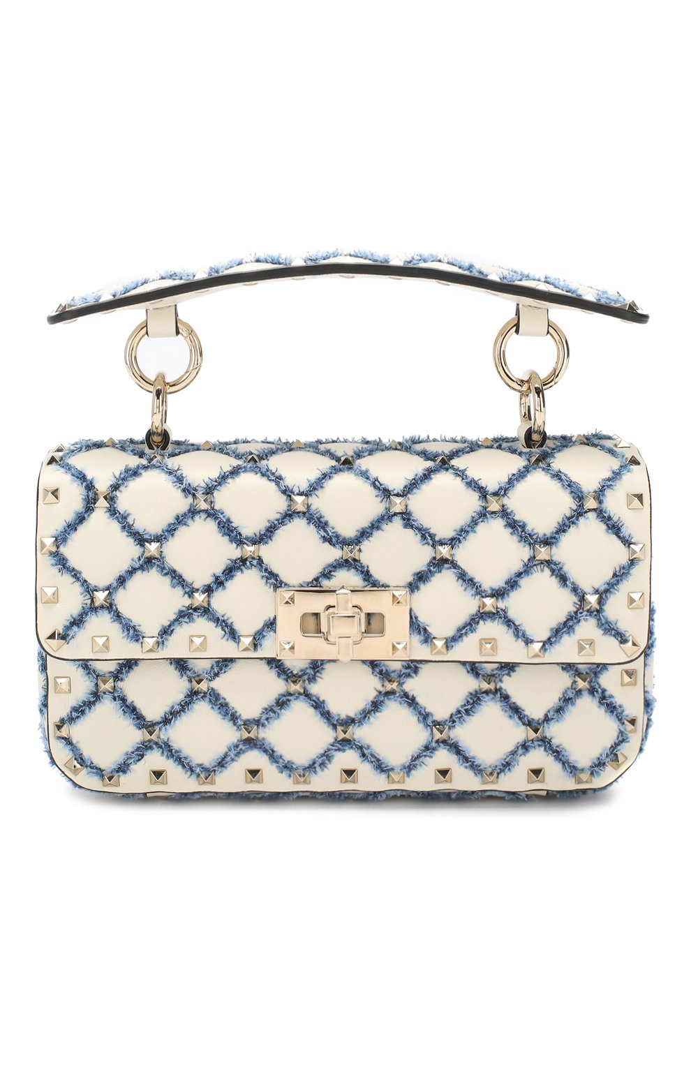 Сумка Valentino Garavani Rockstud Spike small Valentino кремовая цвета | Фото №1