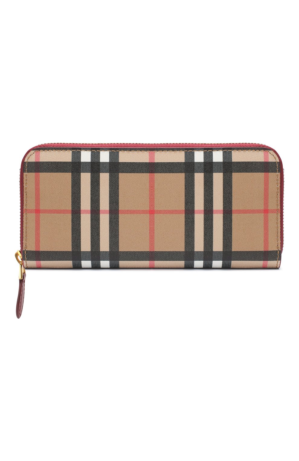 Кожаный кошелек Burberry красного цвета | Фото №1