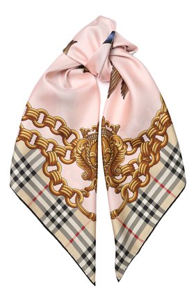 Женский бежевый шелковый платок Burberry, арт. 8008045 купить в ЦУМ | Фото №1 Шелковый платок Burberry бежевый | Фото №1