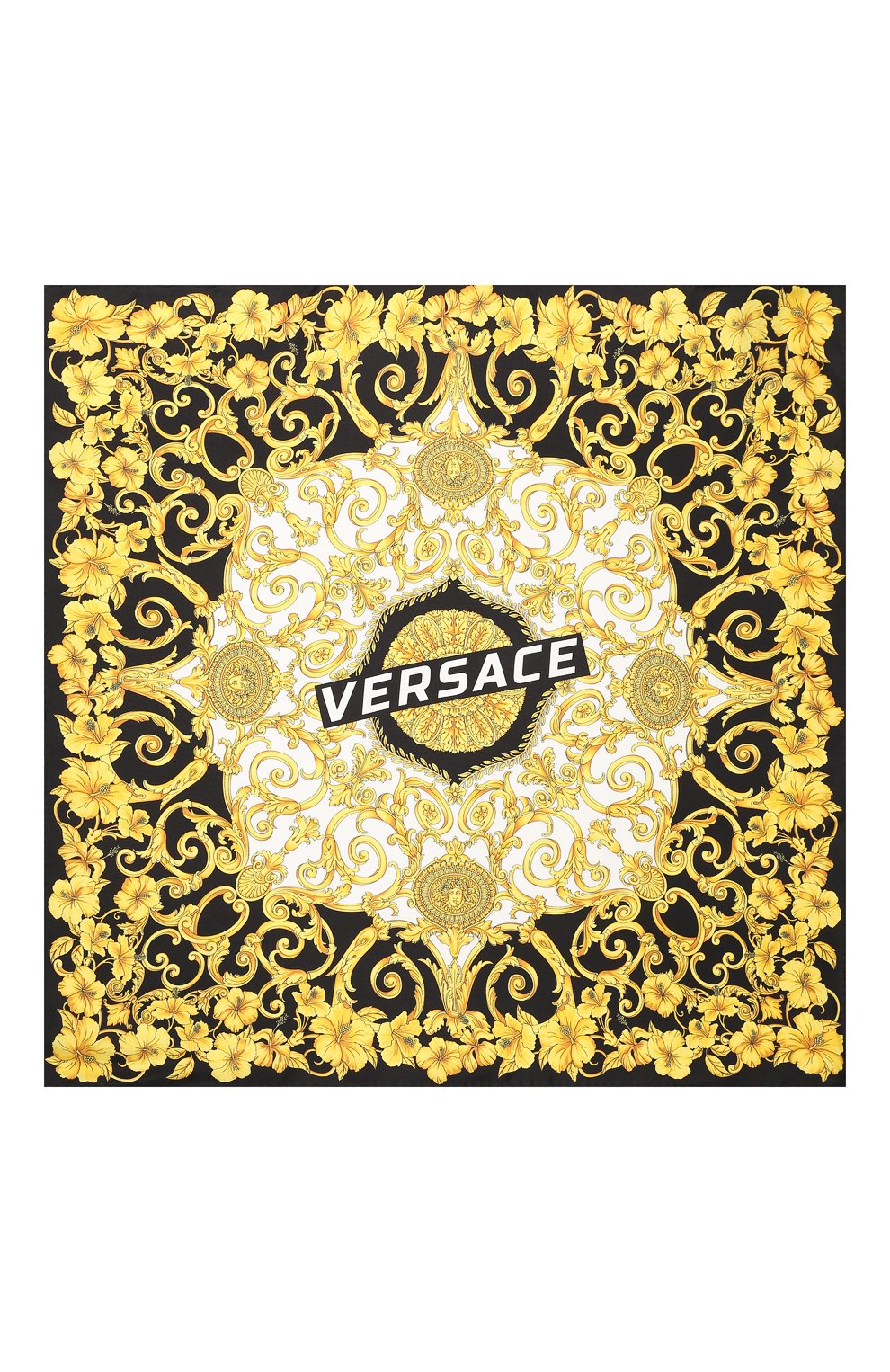 Женский разноцветный шелковый платок Versace, арт. IF07001/IT03067 купить в ЦУМ | Фото №3 Шелковый платок Versace разноцветный | Фото №3