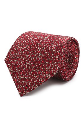 Мужской шелковый галстук LANVIN красного цвета, арт. 2300/TIE | Фото 1 (Материал: Текстиль, Шелк; Принт: С принтом; Статус проверки: Проверена категория)