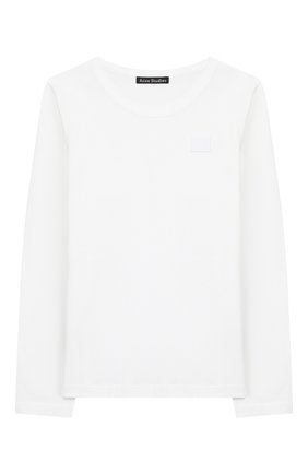 Детская хлопковый лонгслив ACNE STUDIOS белого цвета по цене 4230 руб., арт. 2NI173 | Фото 1 Детская хлопковый лонгслив ACNE STUDIOS белого цвета, арт. 2NI173 | Фото 1