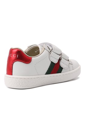 Мужского кожаные кеды GUCCI белого цвета по цене 29950 руб., арт. 455447/CPWP0 | Фото 3 Мужского кожаные кеды GUCCI белого цвета, арт. 455447/CPWP0 | Фото 3 (Мальчики Кросс-КТ: Обувь-низкие; Региональные ограничения белый список (Axapta Mercury): RU; Кросс-КТ: велькро; Статус проверки: Проверено, Проверена категория; Мальчики-школьная форма: Спортивная обувь)
