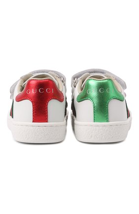 Мужского кожаные кеды GUCCI белого цвета по цене 29950 руб., арт. 455447/CPWP0 | Фото 5 Мужского кожаные кеды GUCCI белого цвета, арт. 455447/CPWP0 | Фото 5 (Мальчики Кросс-КТ: Обувь-низкие; Региональные ограничения белый список (Axapta Mercury): RU; Кросс-КТ: велькро; Статус проверки: Проверено, Проверена категория; Мальчики-школьная форма: Спортивная обувь)