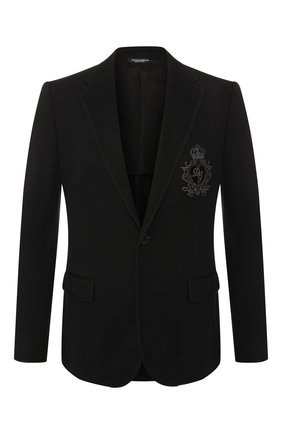 Мужской пиджак из вискозы DOLCE & GABBANA черного цвета по цене 179500 руб., арт. G2MR5Z/FUGI2 | Фото 1 Мужской пиджак из вискозы DOLCE & GABBANA черного цвета, арт. G2MR5Z/FUGI2 | Фото 1