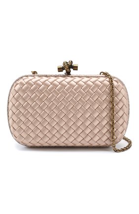Клатч Chain Knot из сатина Bottega Veneta, бежевого цвета, арт. 498478/VG0HG в ЦУМ | Фото №6 Клатч Chain Knot из сатина Bottega Veneta бежевого цвета | Фото №6