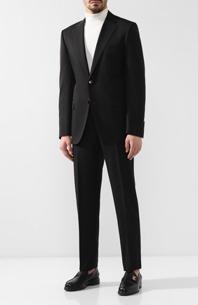 Мужской шерстяной костюм CORNELIANI черного цвета по цене 174000 руб., арт. 837315-9118150/92 Q1 | Фото 1 Мужской шерстяной костюм CORNELIANI черного цвета, арт. 837315-9118150/92 Q1 | Фото 1 (Материал внешний: Шерсть; Рукава: Длинные; Костюмы М: Однобортный; Стили: Классический; Региональные ограничения белый список (Axapta Mercury): RU)